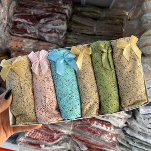 شورت نخی لیفه ای  تمام چاپ طرح شن ریز پاپیونی