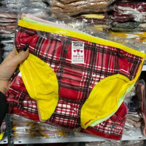 شورت نخی جلو چاپ طرح چهارخونه