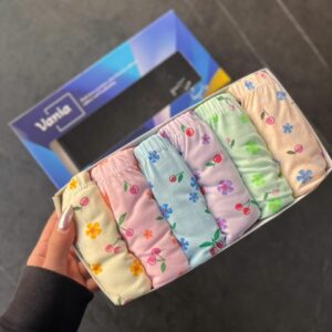 شورت جعبه ای سوپر پنبه لیفه ای طرح گل و گیلاس از برند وانیا