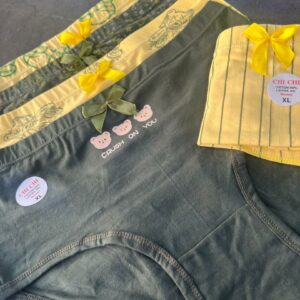 شورت کش پهن عروسکی طرح تدی تم زرد و سبز