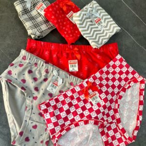 شورت تمام چاپ کش کش پهن تم قرمز  طوسی از برند لکو