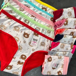 شورت نخی جلو چاپ طرح خرس قهوه ای